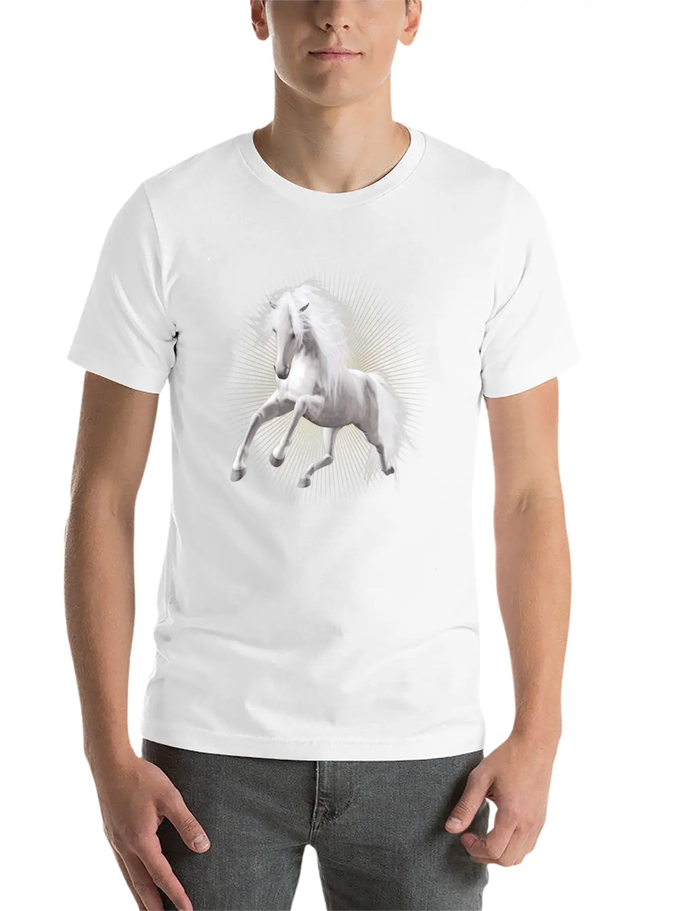 Wite Horse Unisex Short Sleeve Soft Cotton T-Shirt – Casual Everyday Wear