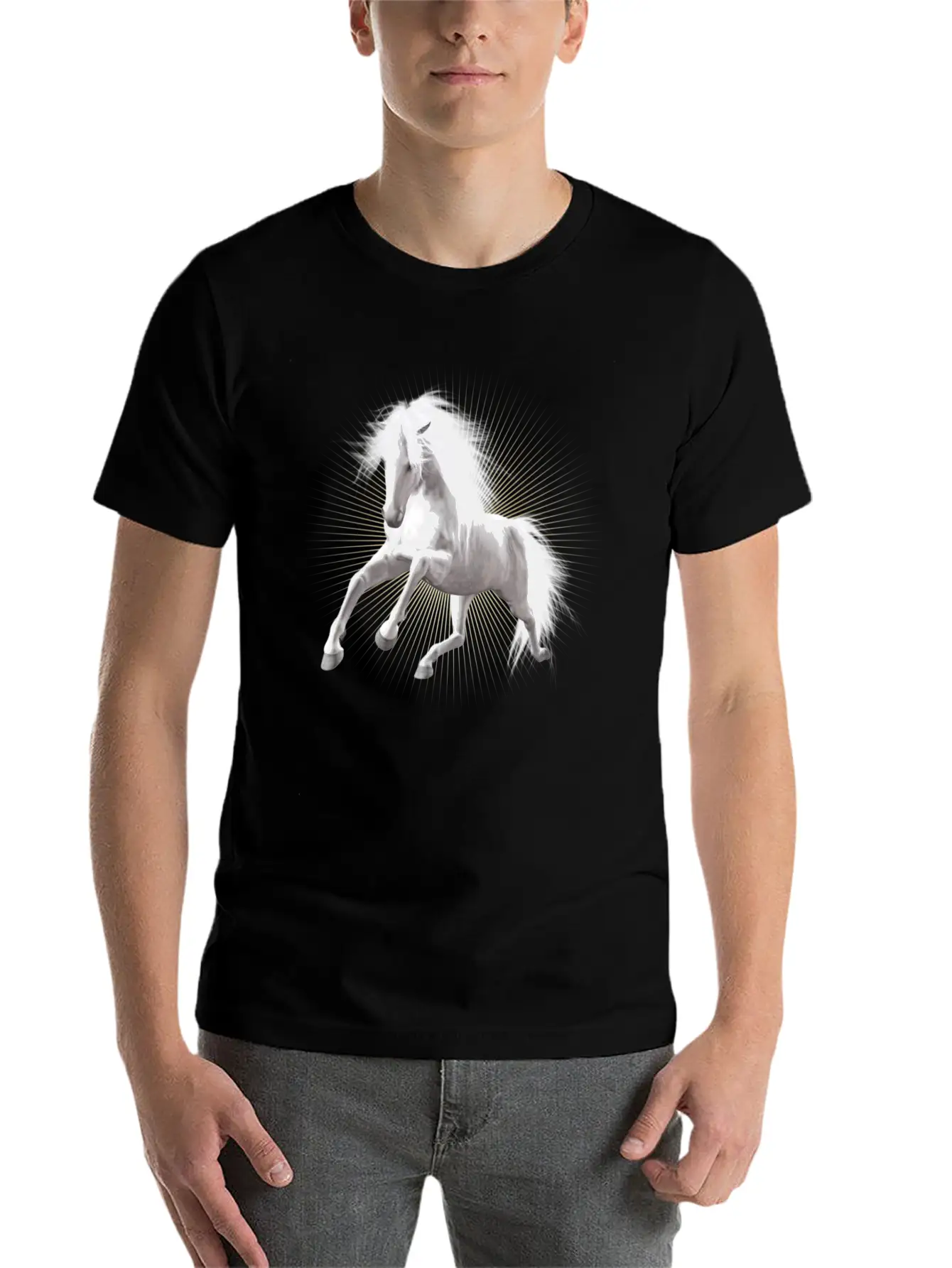 Wite Horse Unisex Short Sleeve Soft Cotton T-Shirt – Casual Everyday Wear