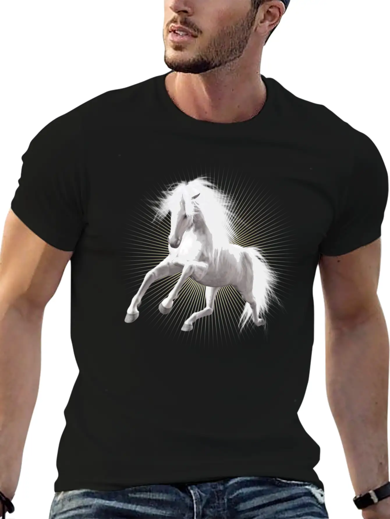 Wite Horse Unisex Short Sleeve Soft Cotton T-Shirt – Casual Everyday Wear