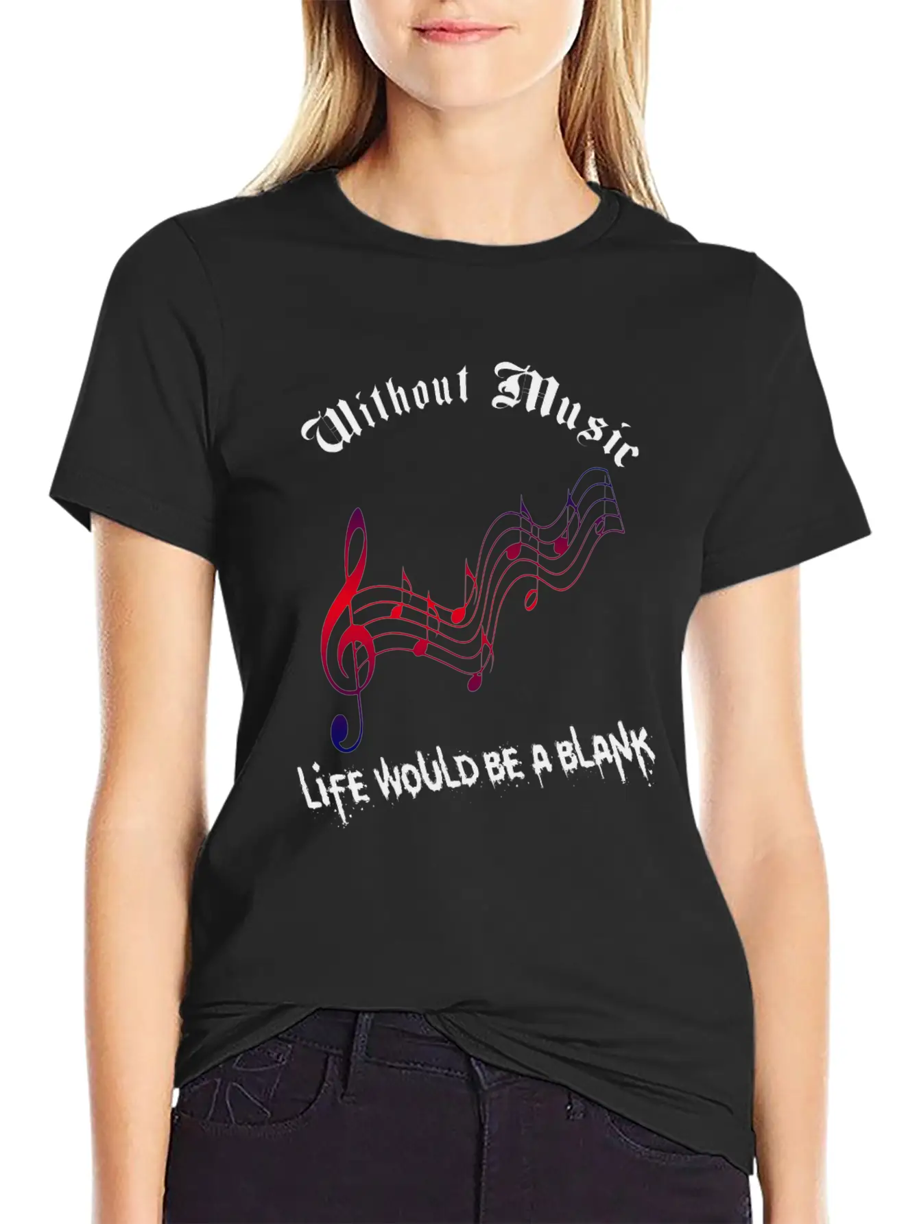 Without Music Unisex Short Sleeve Soft Cotton T-Shirt – Casual Everyday Wear