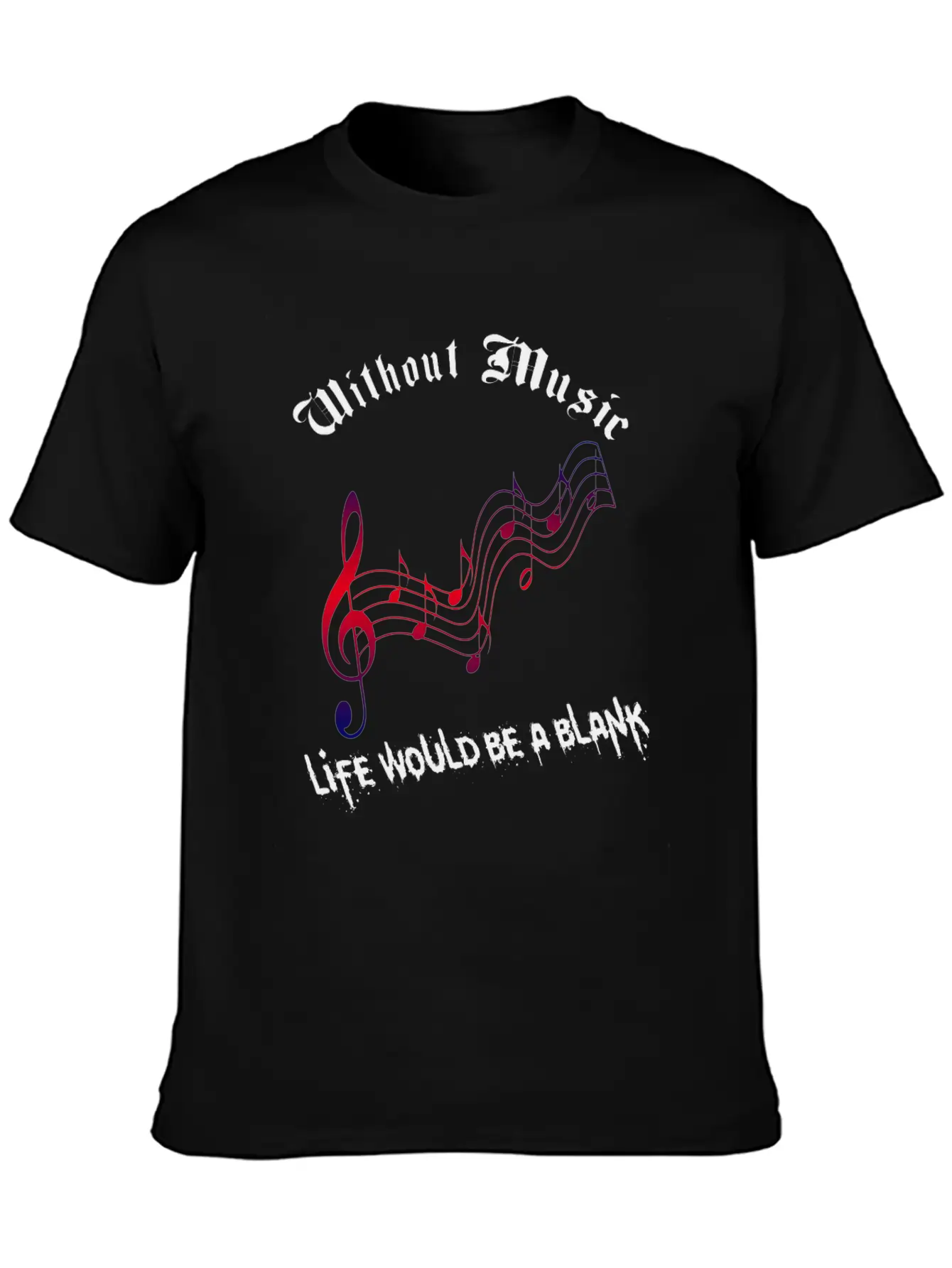 Without Music Unisex Short Sleeve Soft Cotton T-Shirt – Casual Everyday Wear