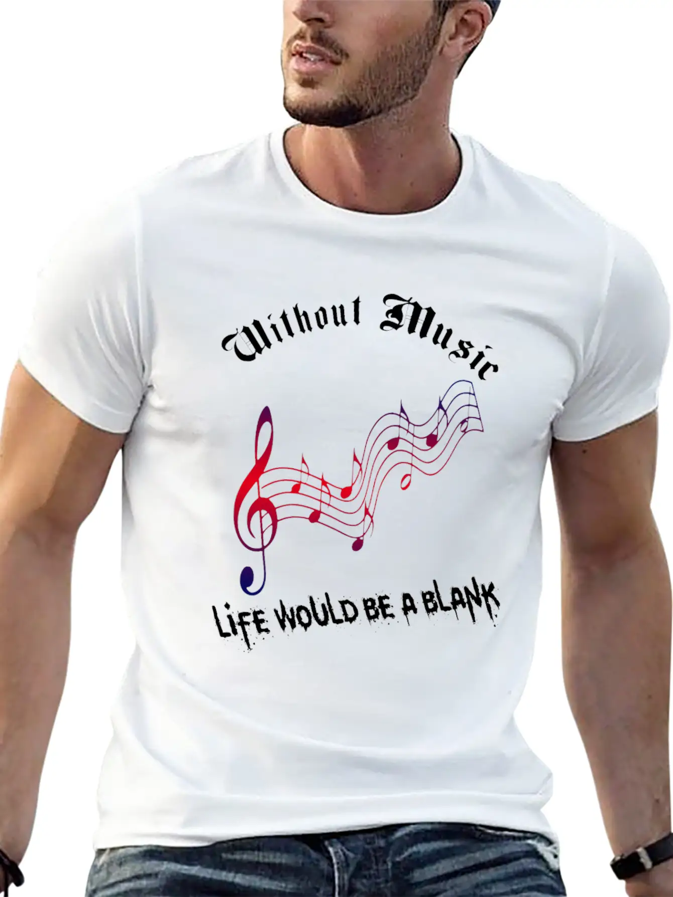 Without Music Unisex Short Sleeve Soft Cotton T-Shirt – Casual Everyday Wear