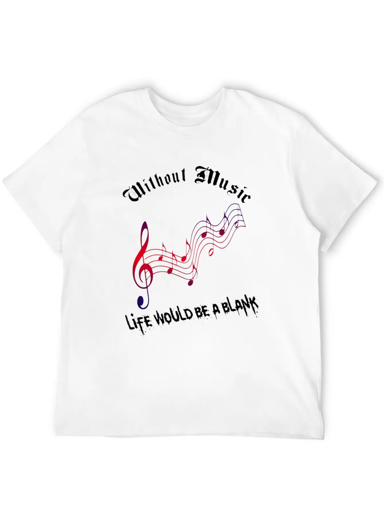 Without Music Unisex Short Sleeve Soft Cotton T-Shirt – Casual Everyday Wear