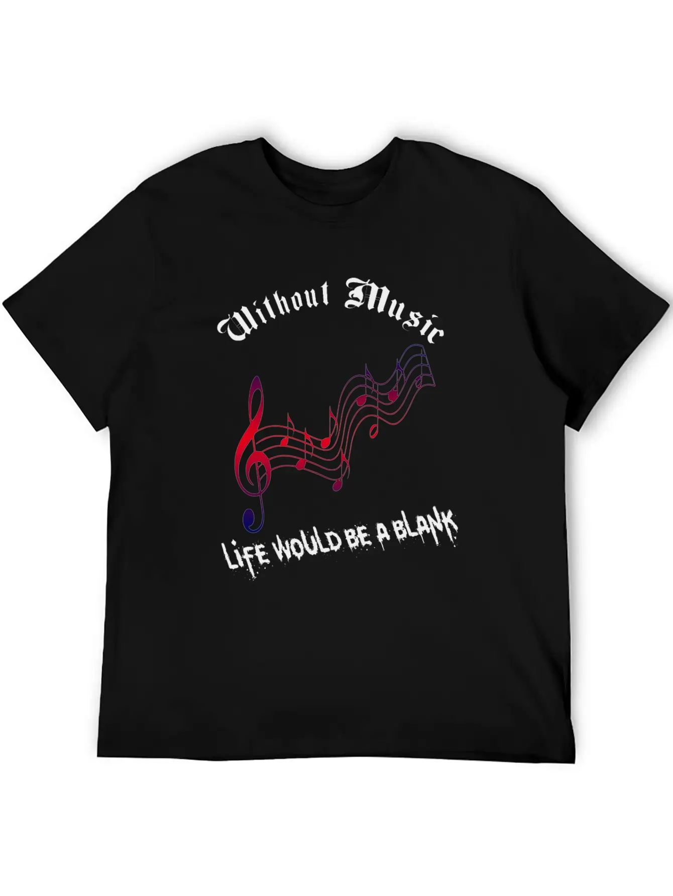 Without Music Unisex Short Sleeve Soft Cotton T-Shirt – Casual Everyday Wear
