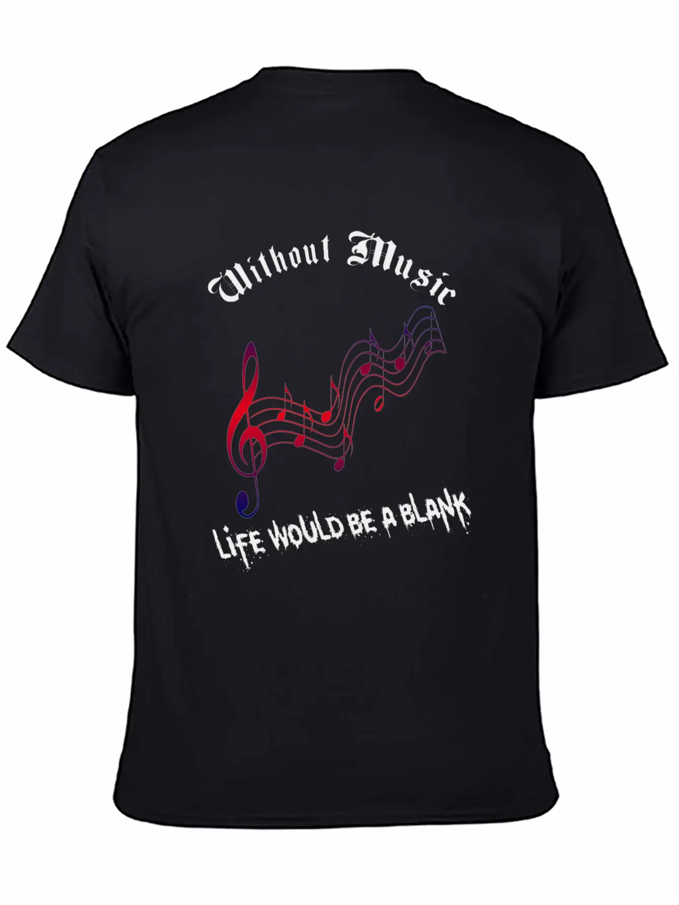 Without Music Unisex Short Sleeve Soft Cotton T-Shirt – Casual Everyday Wear