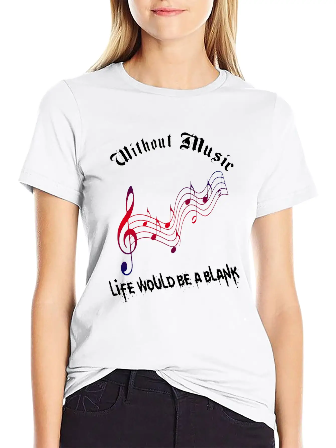 Without Music Unisex Short Sleeve Soft Cotton T-Shirt – Casual Everyday Wear