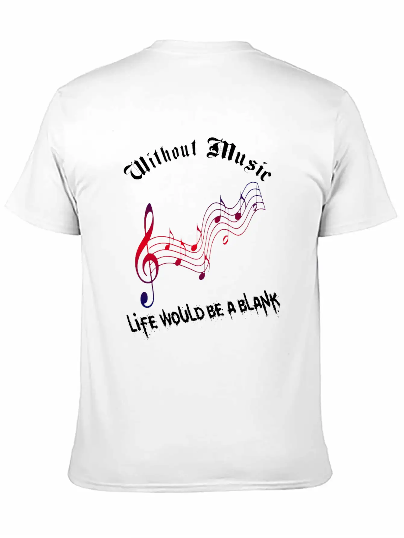 Without Music Unisex Short Sleeve Soft Cotton T-Shirt – Casual Everyday Wear