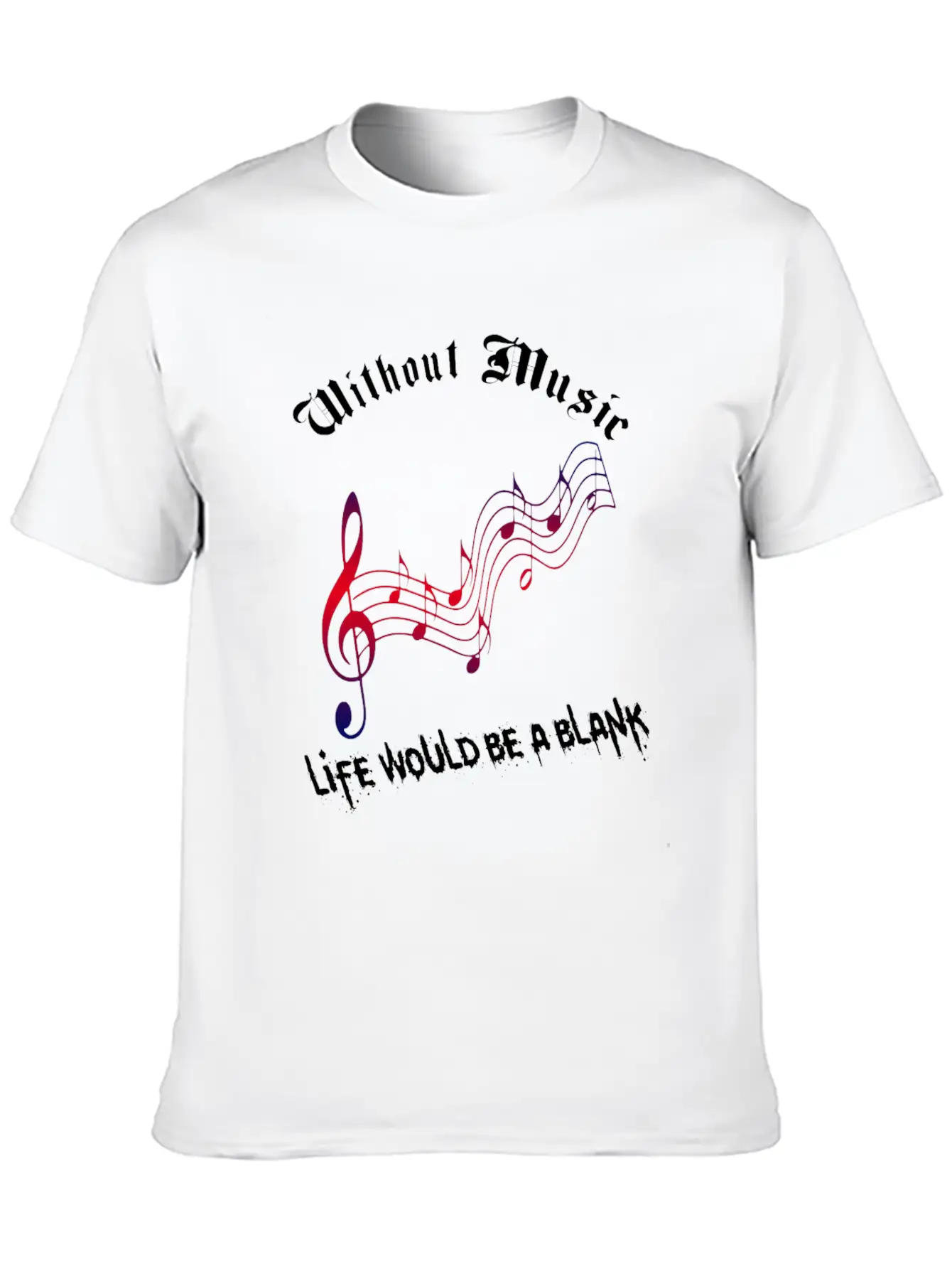 Without Music Unisex Short Sleeve Soft Cotton T-Shirt – Casual Everyday Wear