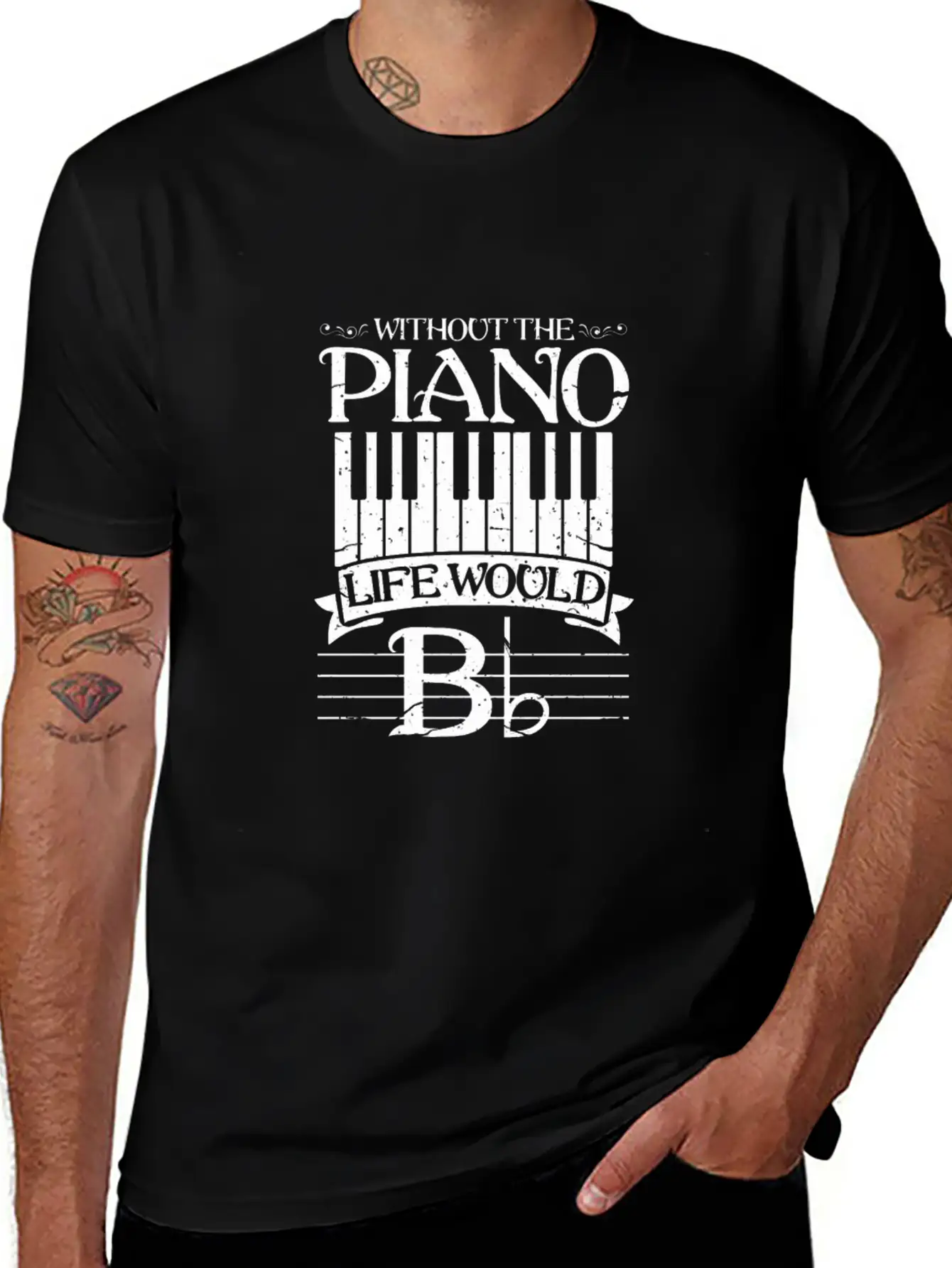 Without Piano Life Would B Shirt Funny Keyboard Pi Unisex Short Sleeve Soft Cotton T-Shirt – Casual Everyday Wear