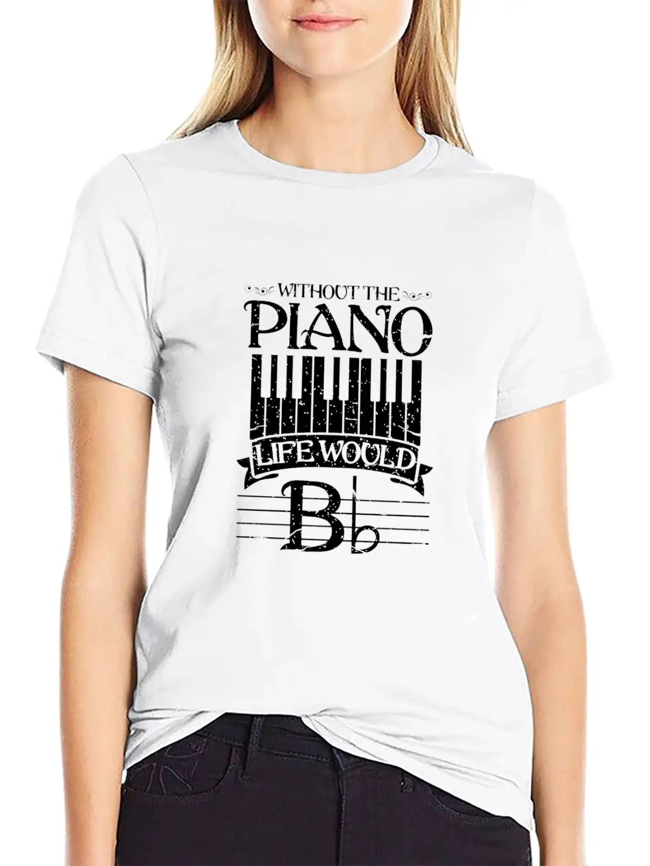 Without Piano Life Would B Shirt Funny Keyboard Pi Unisex Short Sleeve Soft Cotton T-Shirt – Casual Everyday Wear