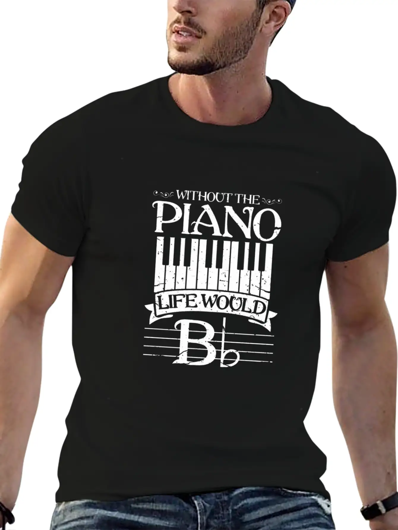 Without Piano Life Would B Shirt Funny Keyboard Pi Unisex Short Sleeve Soft Cotton T-Shirt – Casual Everyday Wear