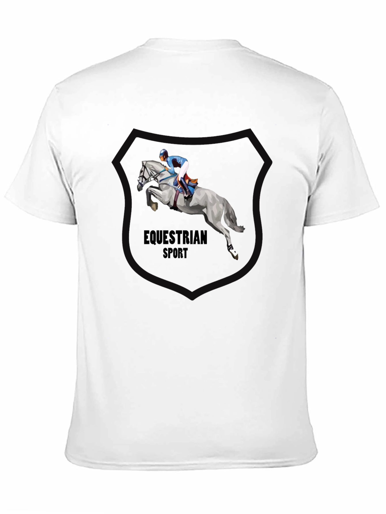 Equestrian Sport T-Shirt - Black Cotton Tee