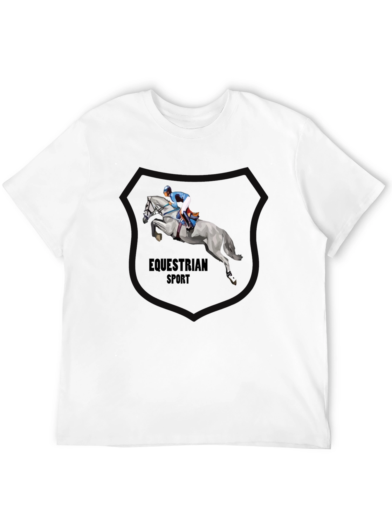 Equestrian Sport T-Shirt - Black Cotton Tee