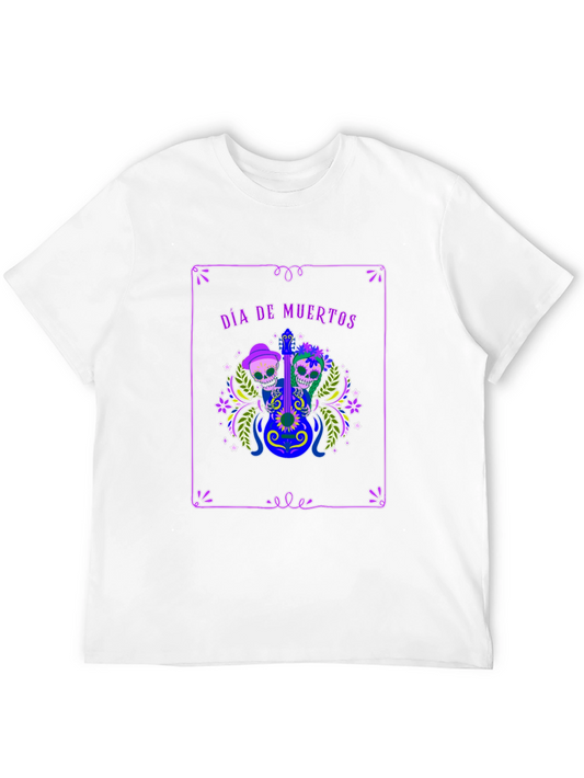 Día de Muertos T-Shirt - Skull Guitar Graphic Tee