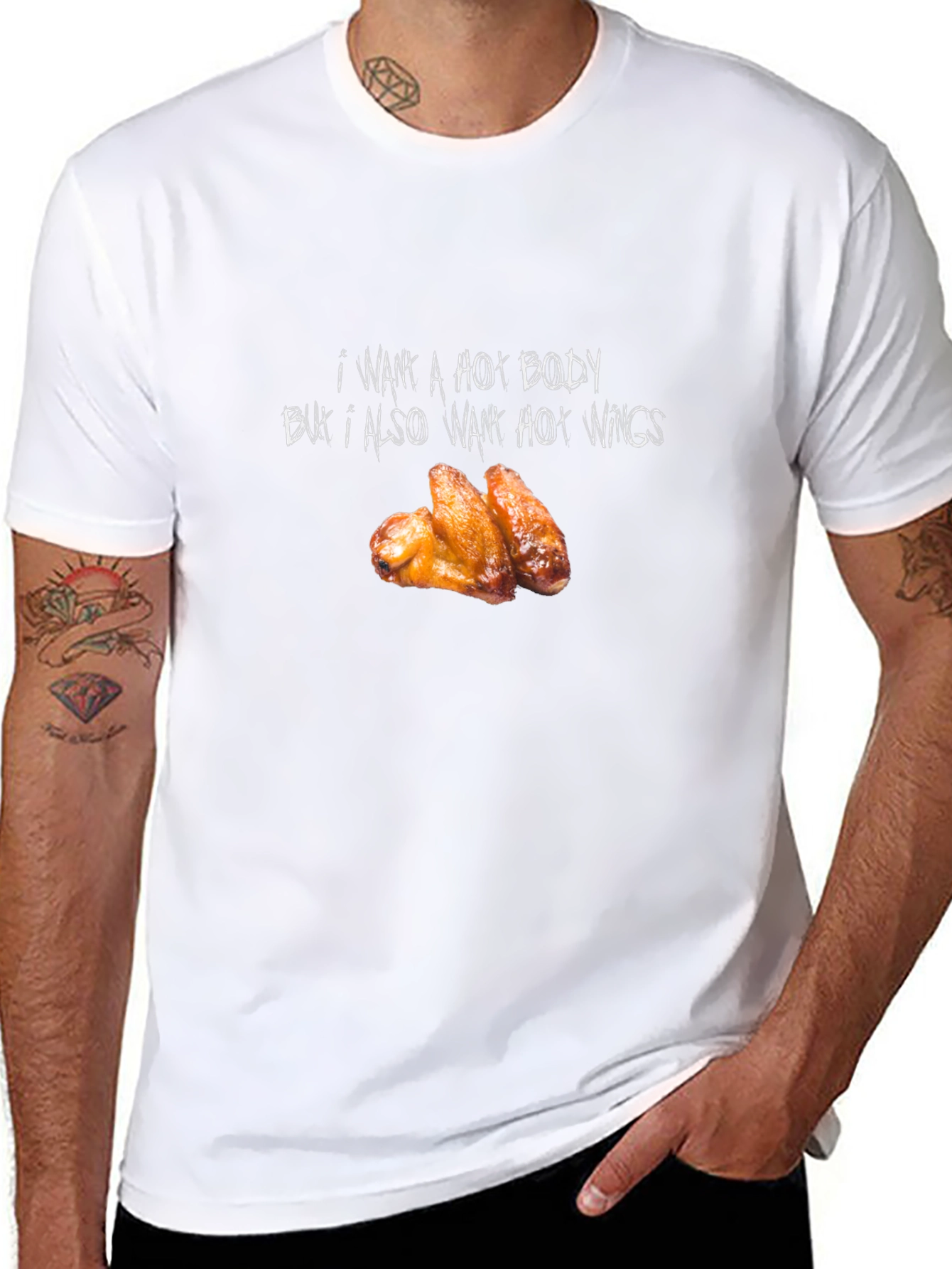 Hot Body & Wings Black Graphic Tee