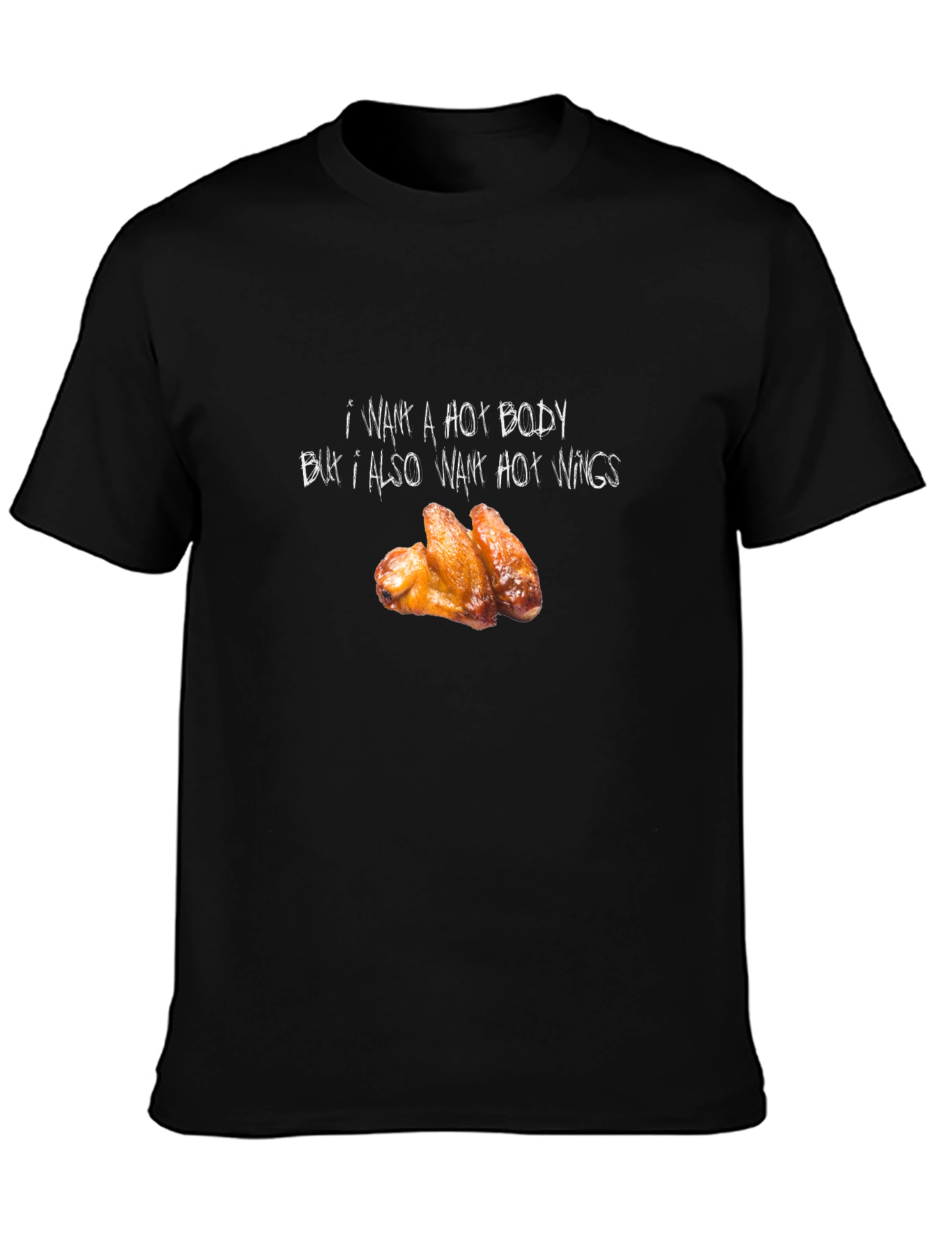 Hot Body & Wings Black Graphic Tee