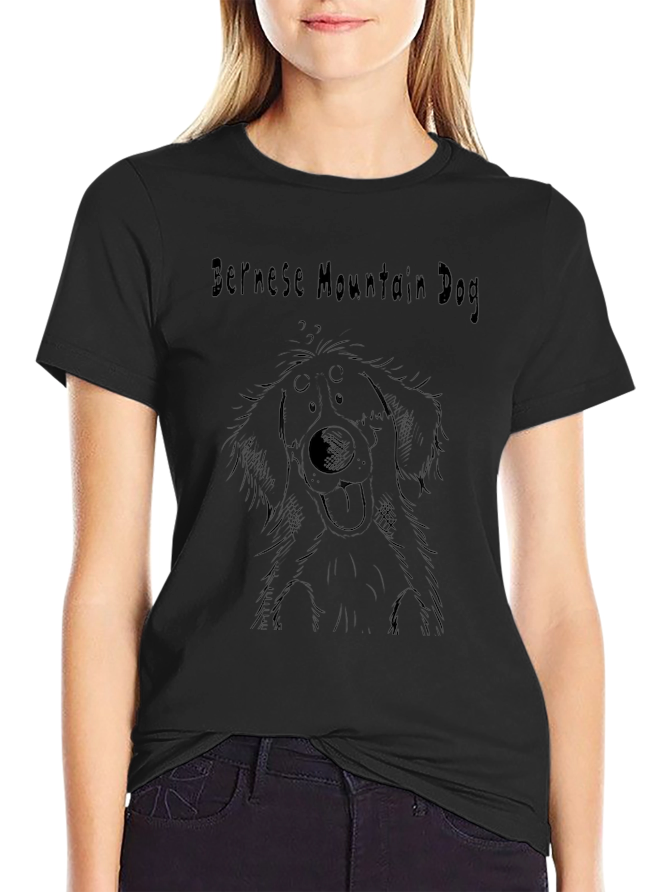 Bernese Mountain Dog T-Shirt: Cute Dog Sketch Tee