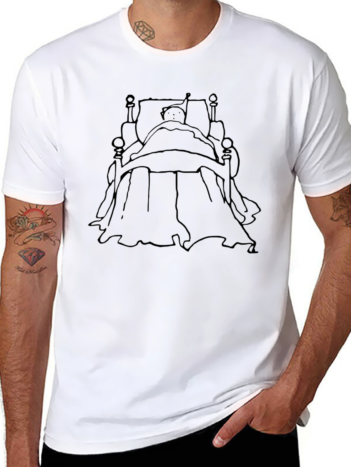 Black T-Shirt with Bedtime Story Design