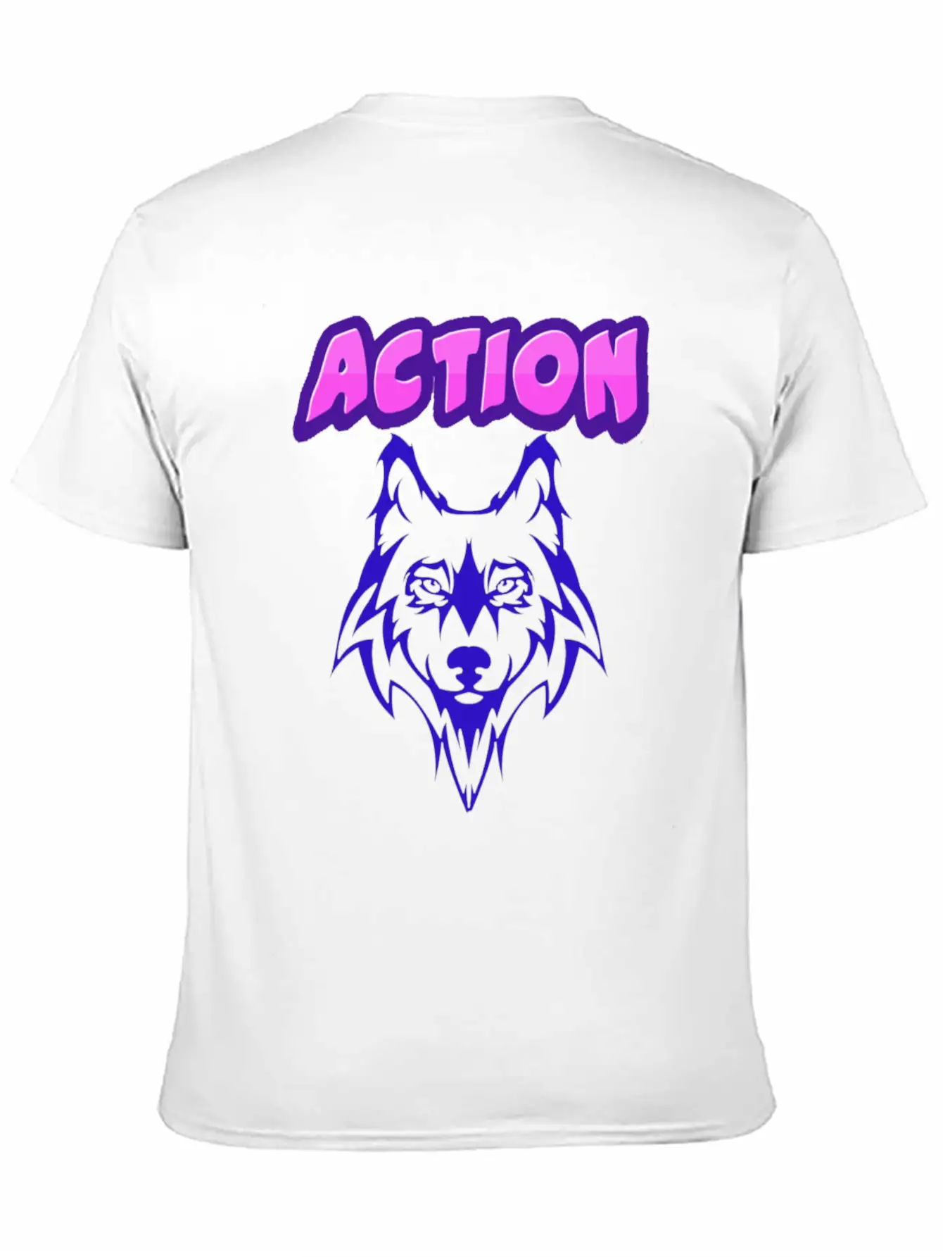 Wolf Action Design Unisex Short Sleeve Soft Cotton T-Shirt – Casual Everyday Wear