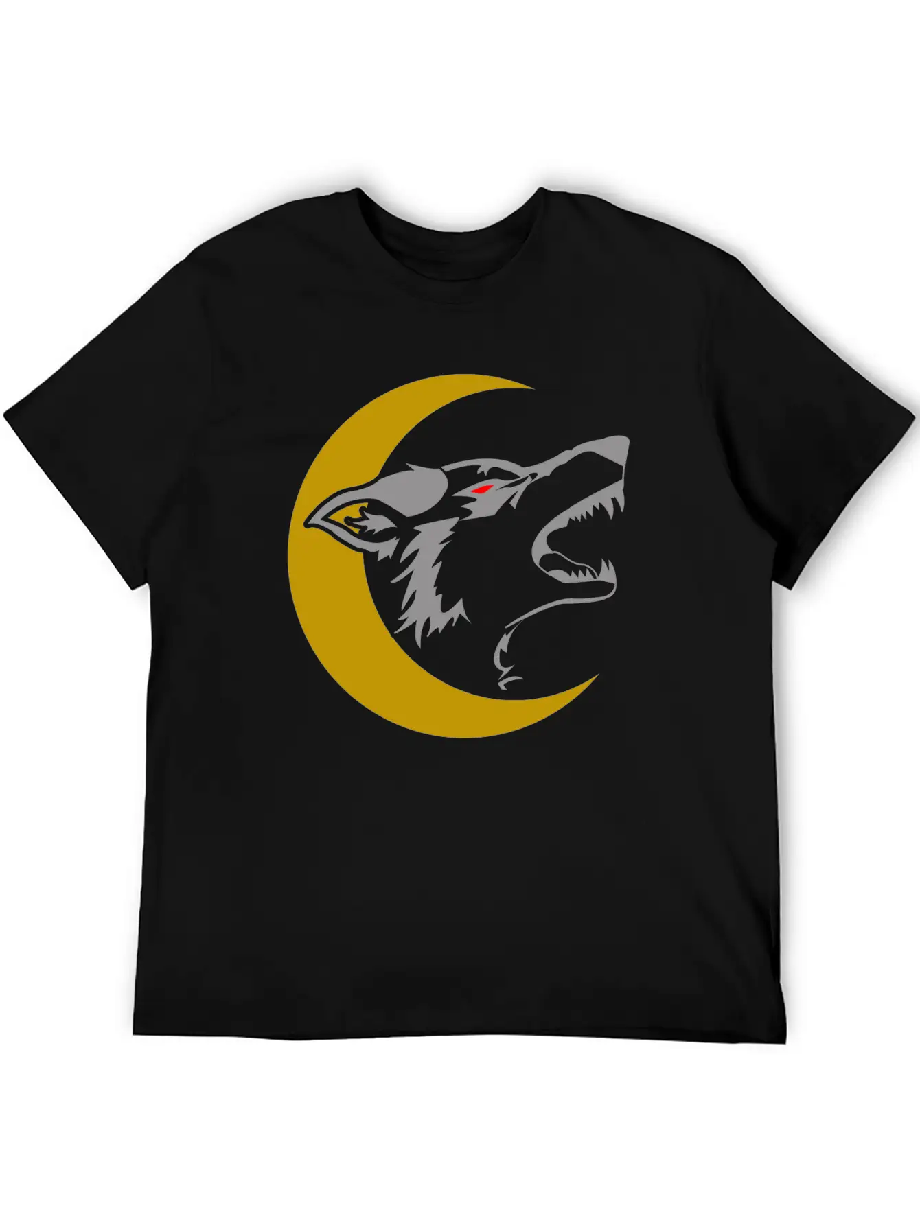 Wolf And Moon Unisex Short Sleeve Soft Cotton T-Shirt – Casual Everyday Wear