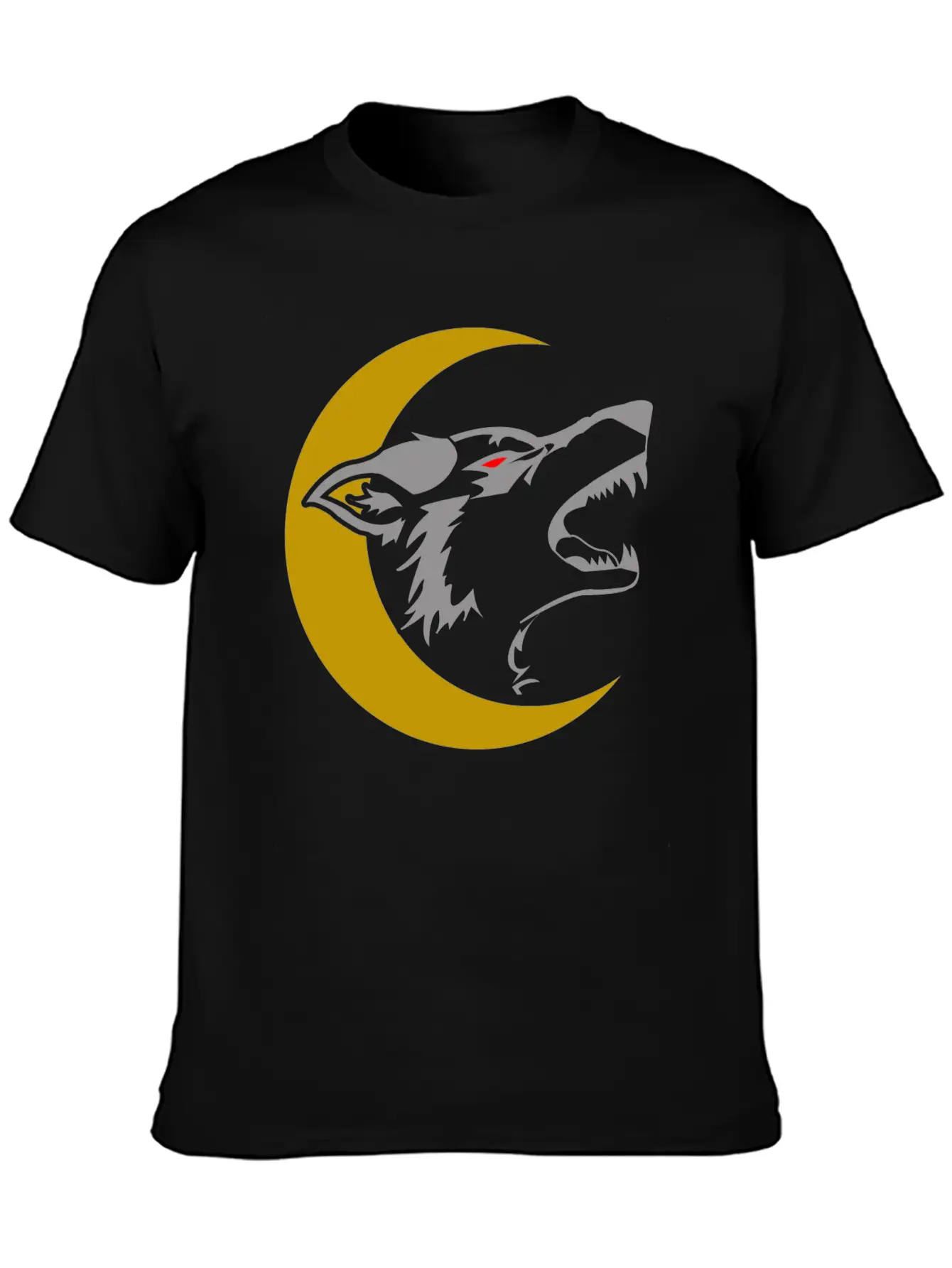 Wolf And Moon Unisex Short Sleeve Soft Cotton T-Shirt – Casual Everyday Wear