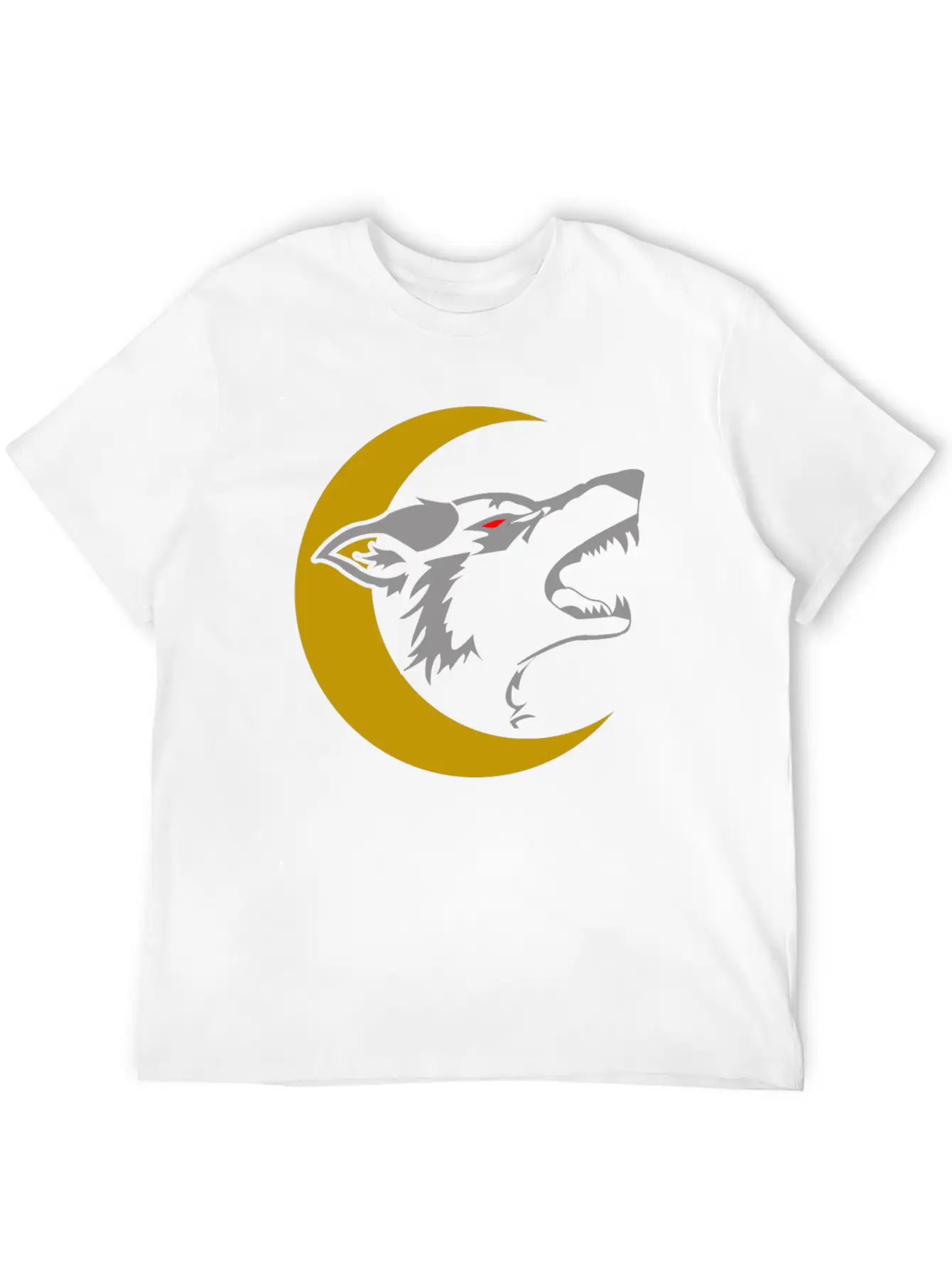 Wolf And Moon Unisex Short Sleeve Soft Cotton T-Shirt – Casual Everyday Wear