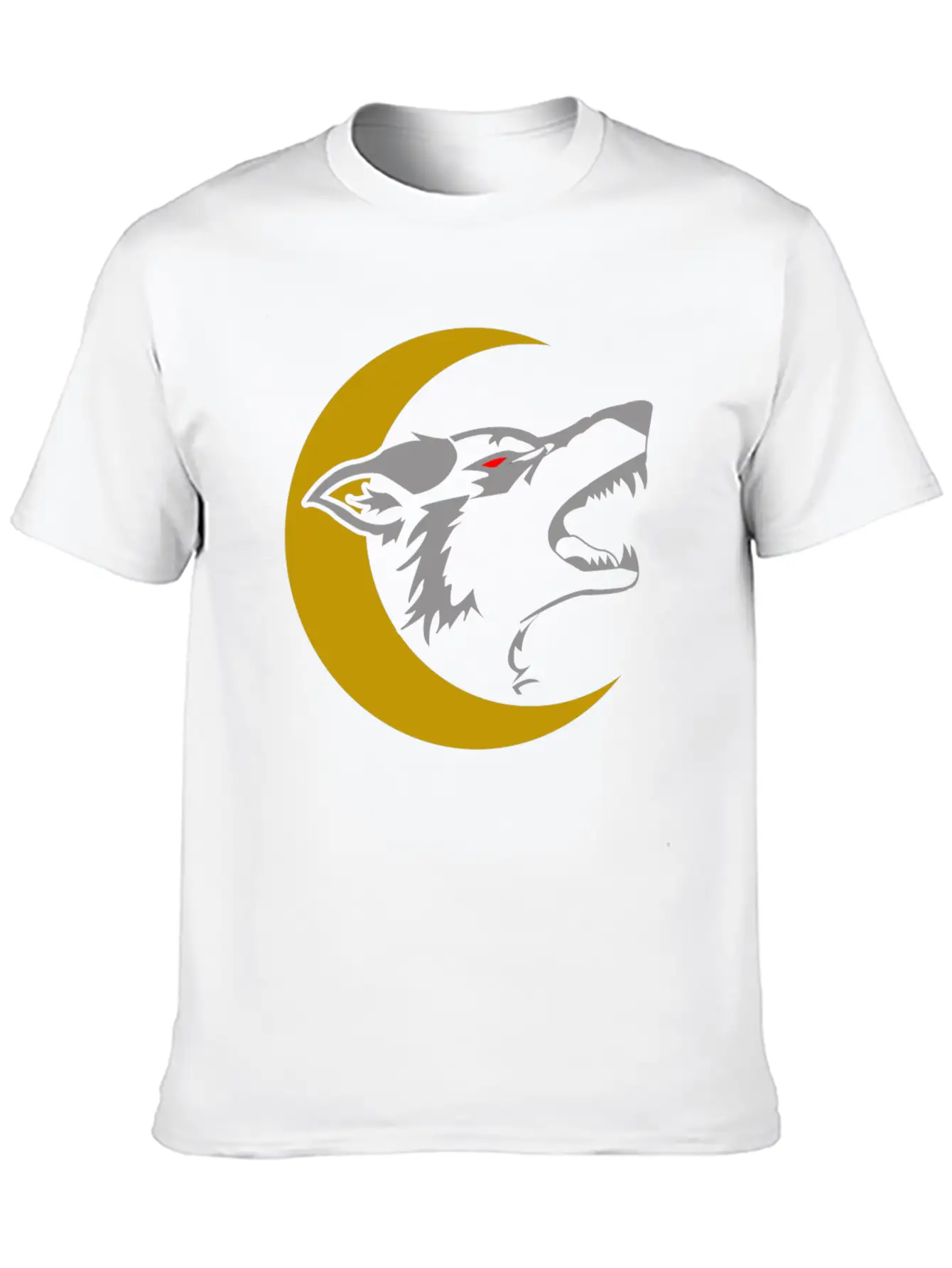 Wolf And Moon Unisex Short Sleeve Soft Cotton T-Shirt – Casual Everyday Wear