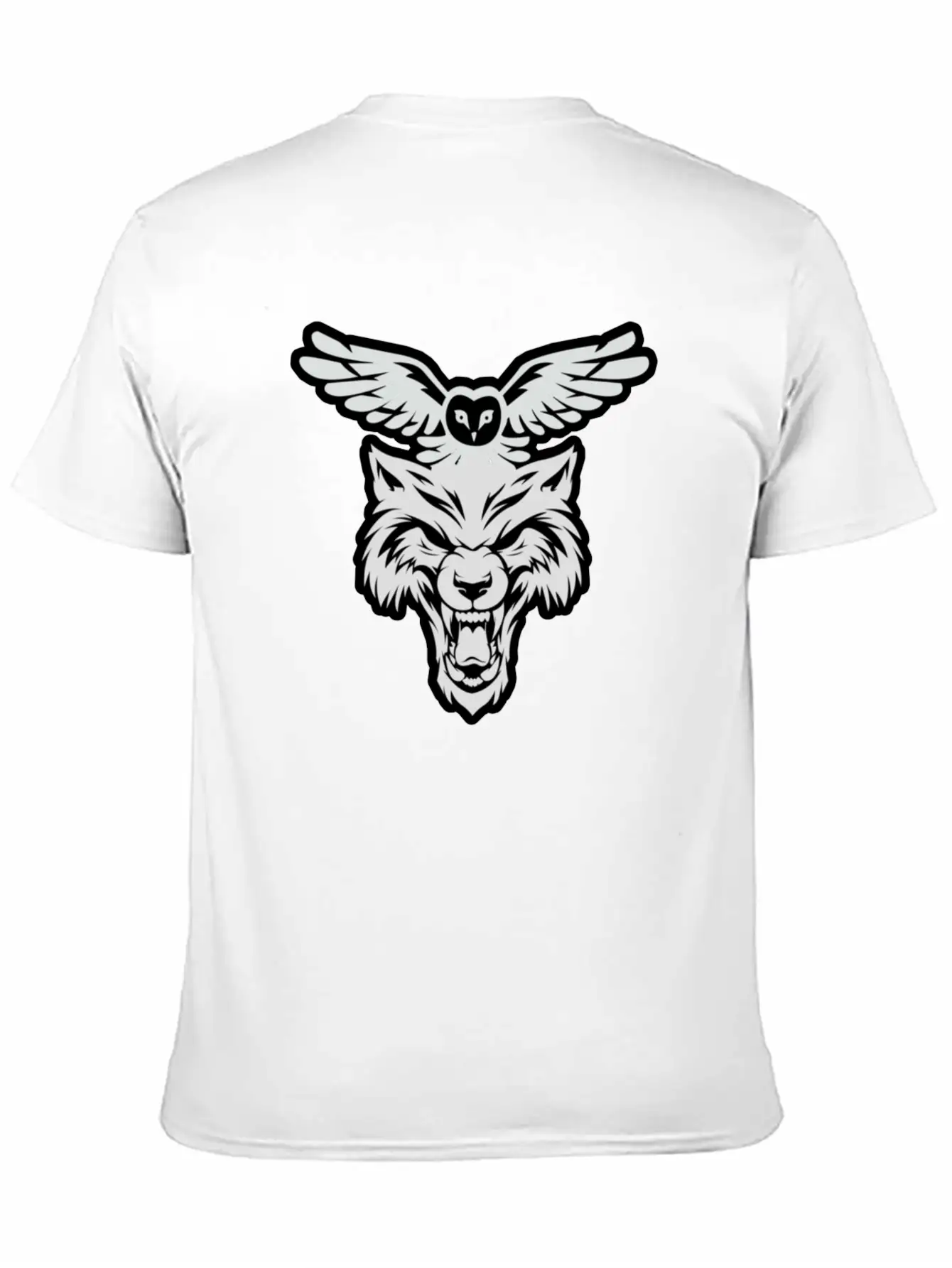 Wolf And Owl Night Lovers Unisex Short Sleeve Soft Cotton T-Shirt – Casual Everyday Wear