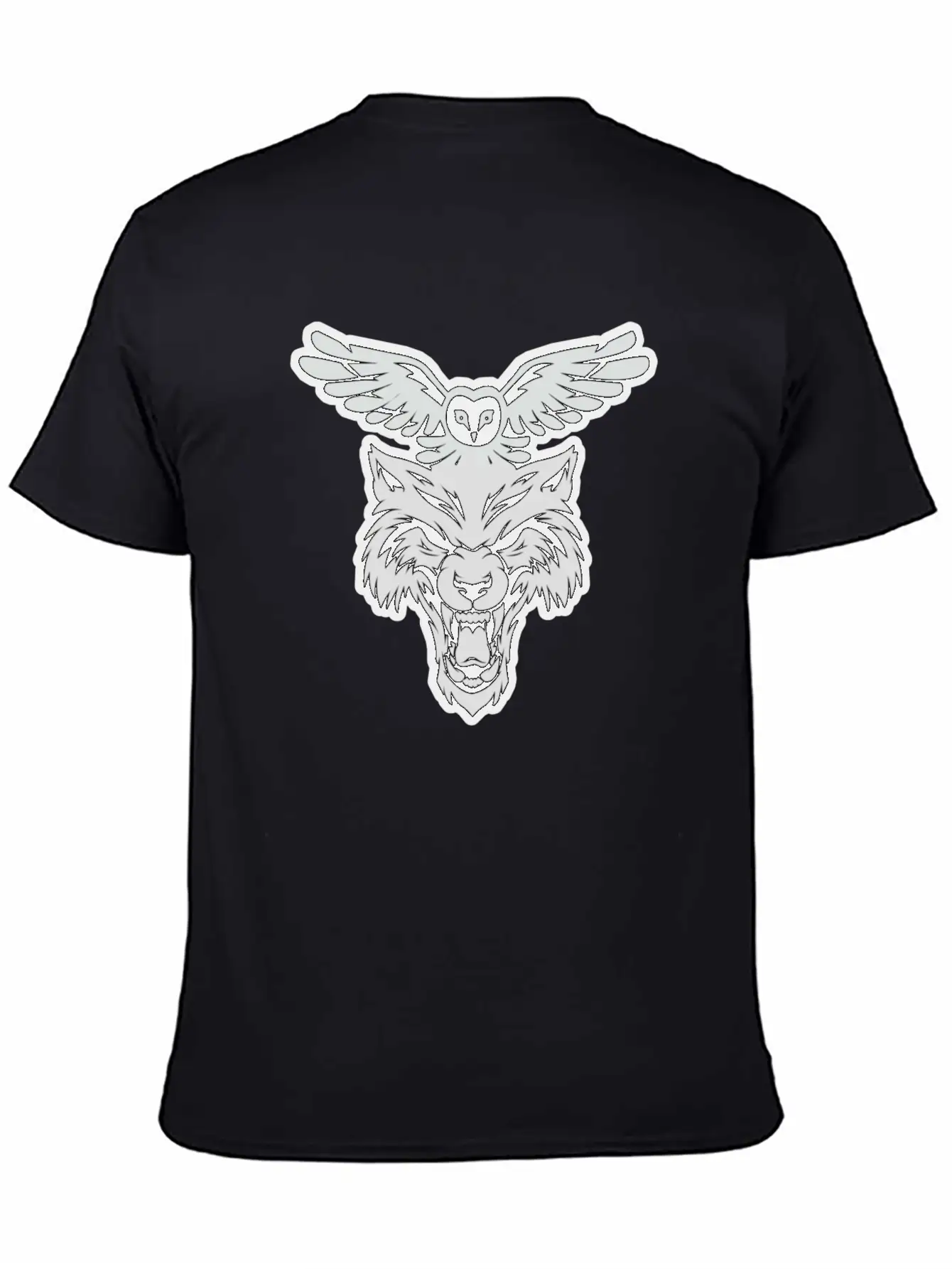 Wolf And Owl Night Lovers Unisex Short Sleeve Soft Cotton T-Shirt – Casual Everyday Wear