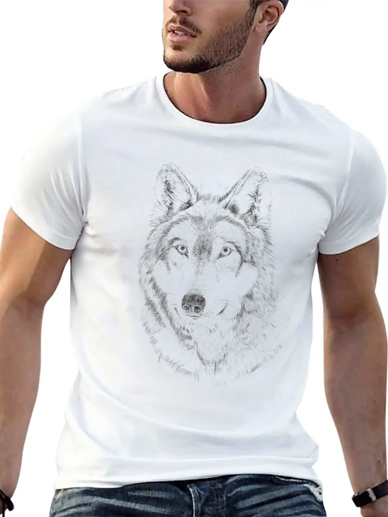 Wolf Comfortable Minimalist Graphic Tee – Summer Style Essential
