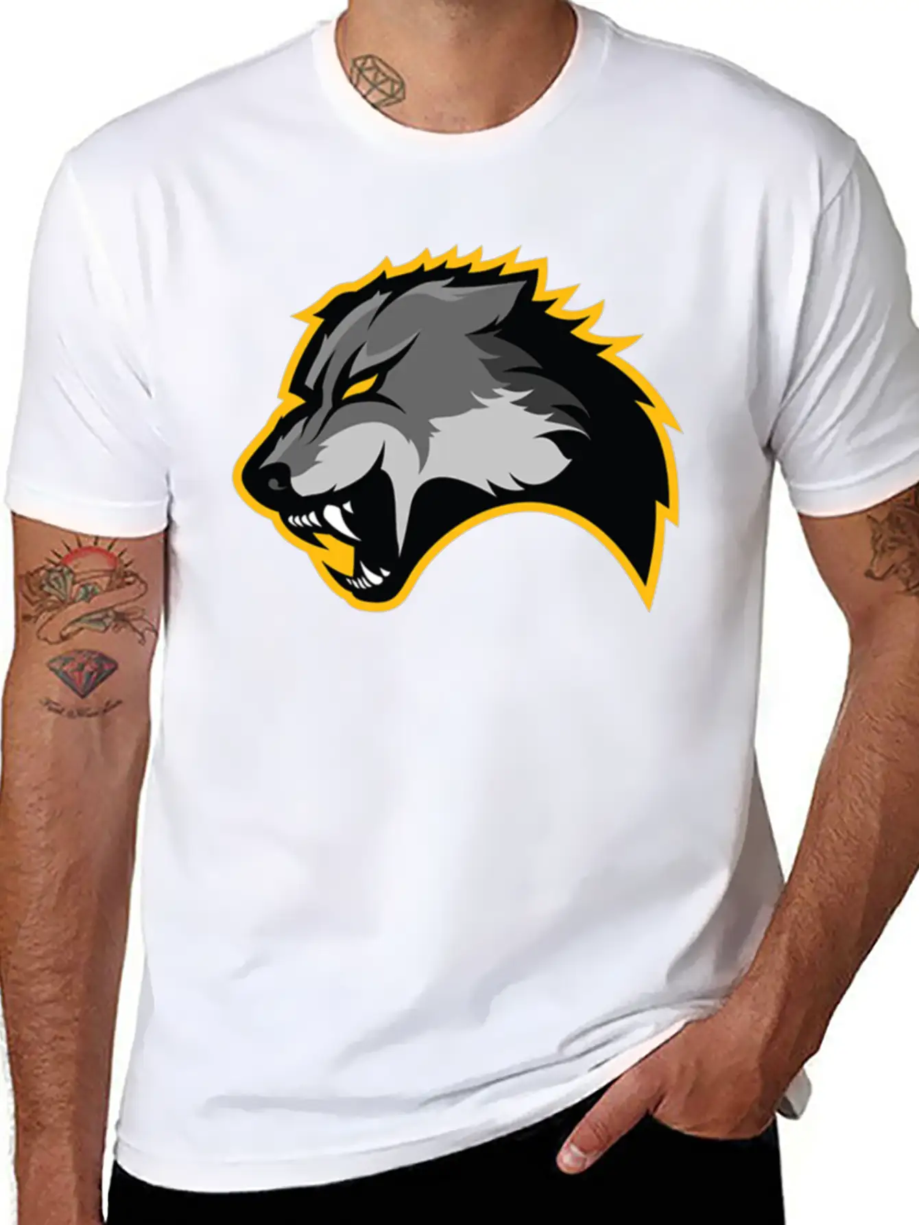 Wolf Design Basic Graphic T-Shirt – Daily Comfort In Soft Cotton