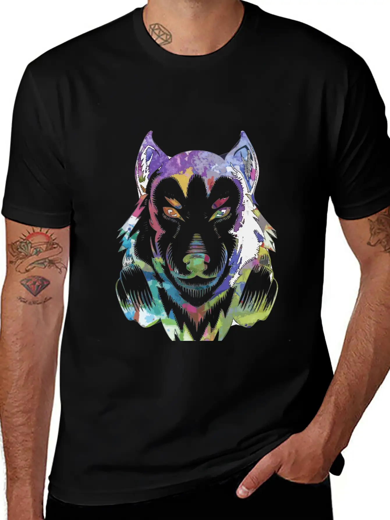 Wolf DJ Animal Stylish Everyday T-Shirt – Unisex Basic Cotton Tee