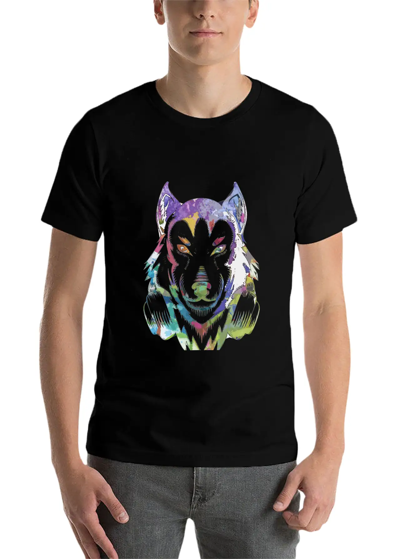 Wolf DJ Animal Stylish Everyday T-Shirt – Unisex Basic Cotton Tee
