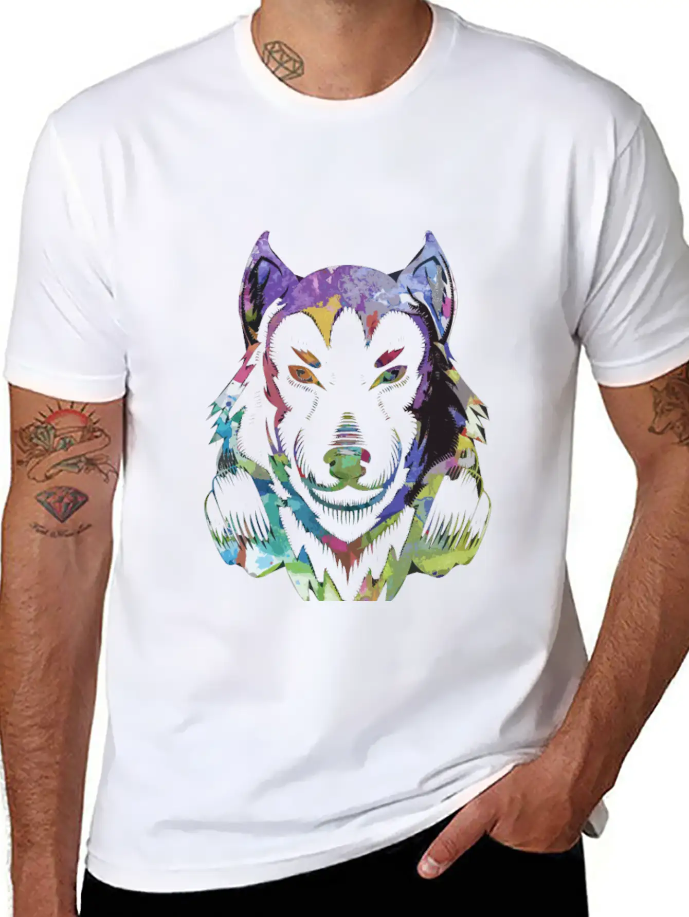 Wolf DJ Animal Stylish Everyday T-Shirt – Unisex Basic Cotton Tee