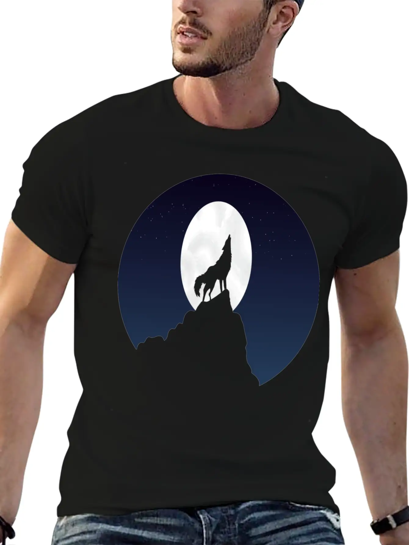 Wolf Fullmoon Tee Stylish Everyday T-Shirt – Unisex Basic Cotton Tee