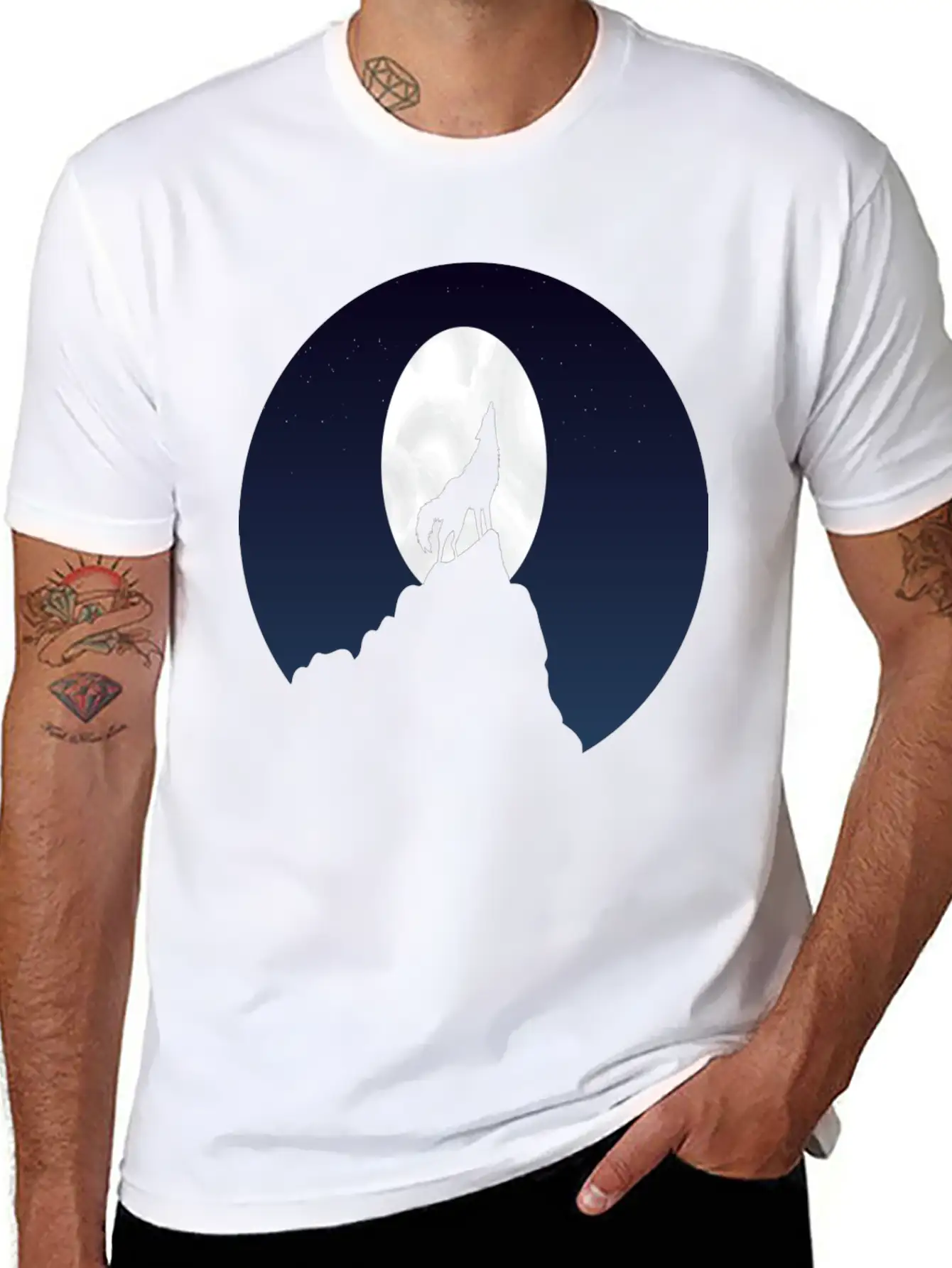 Wolf Fullmoon Tee Stylish Everyday T-Shirt – Unisex Basic Cotton Tee