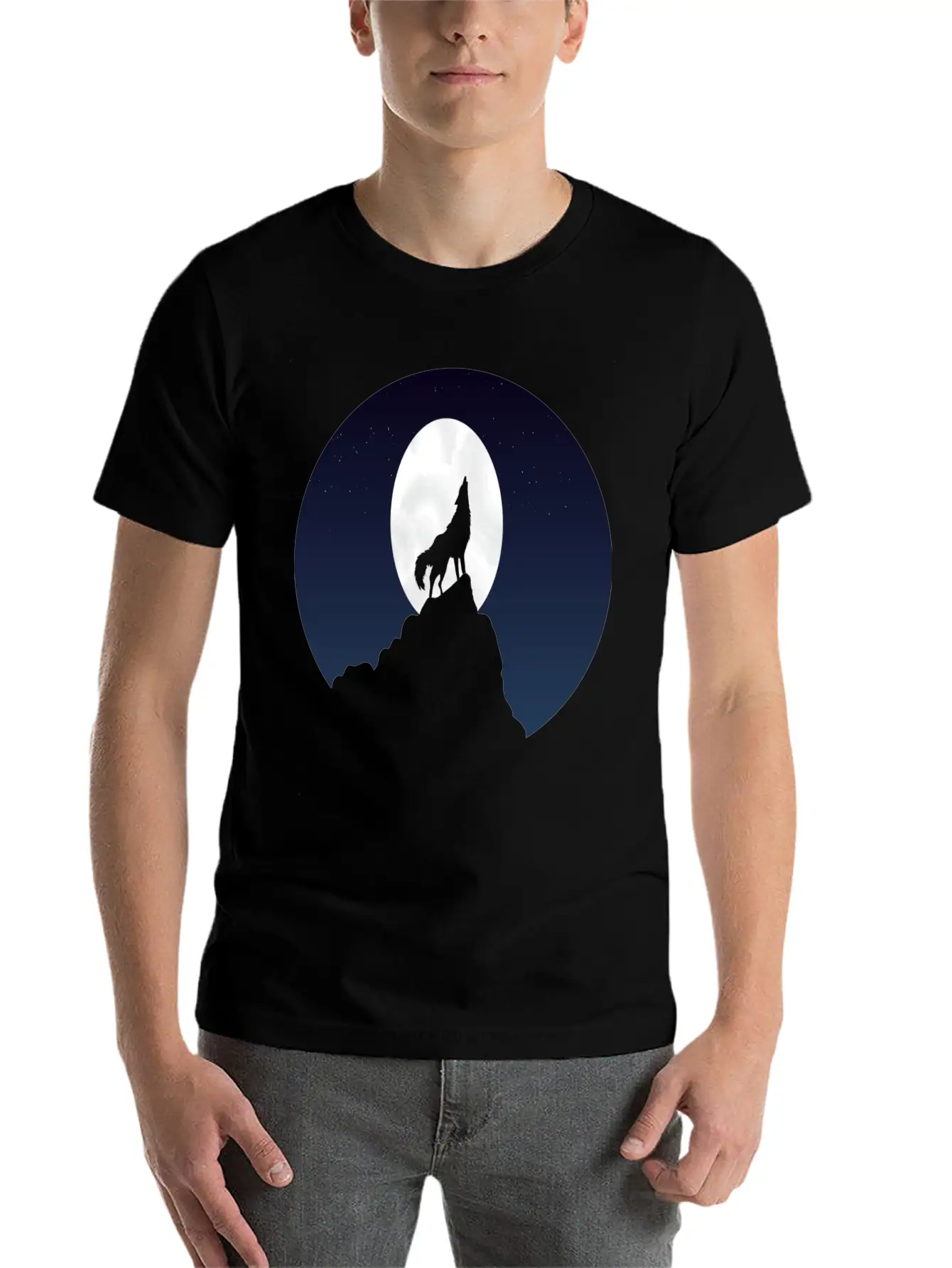 Wolf Fullmoon Tee Stylish Everyday T-Shirt – Unisex Basic Cotton Tee