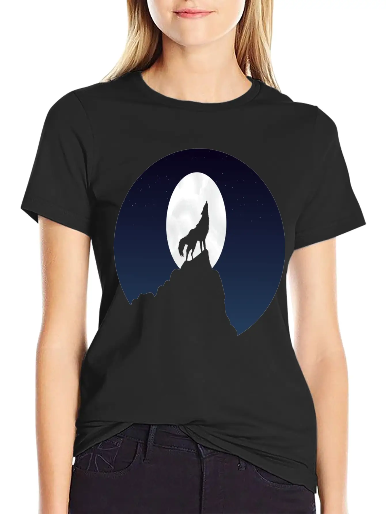 Wolf Fullmoon Tee Stylish Everyday T-Shirt – Unisex Basic Cotton Tee