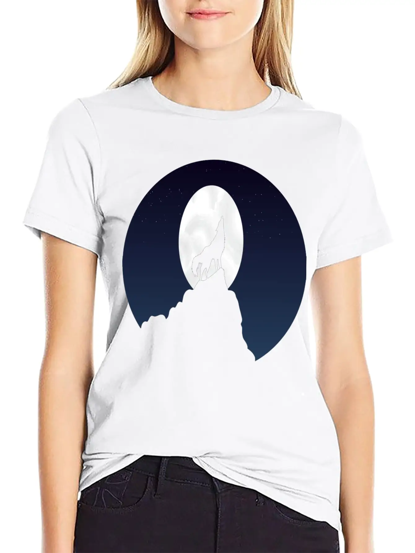 Wolf Fullmoon Tee Stylish Everyday T-Shirt – Unisex Basic Cotton Tee