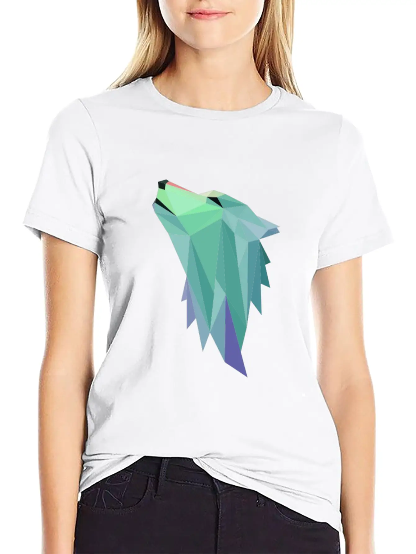 Wolf Geometric Blue Stylish Everyday T-Shirt – Unisex Basic Cotton Tee