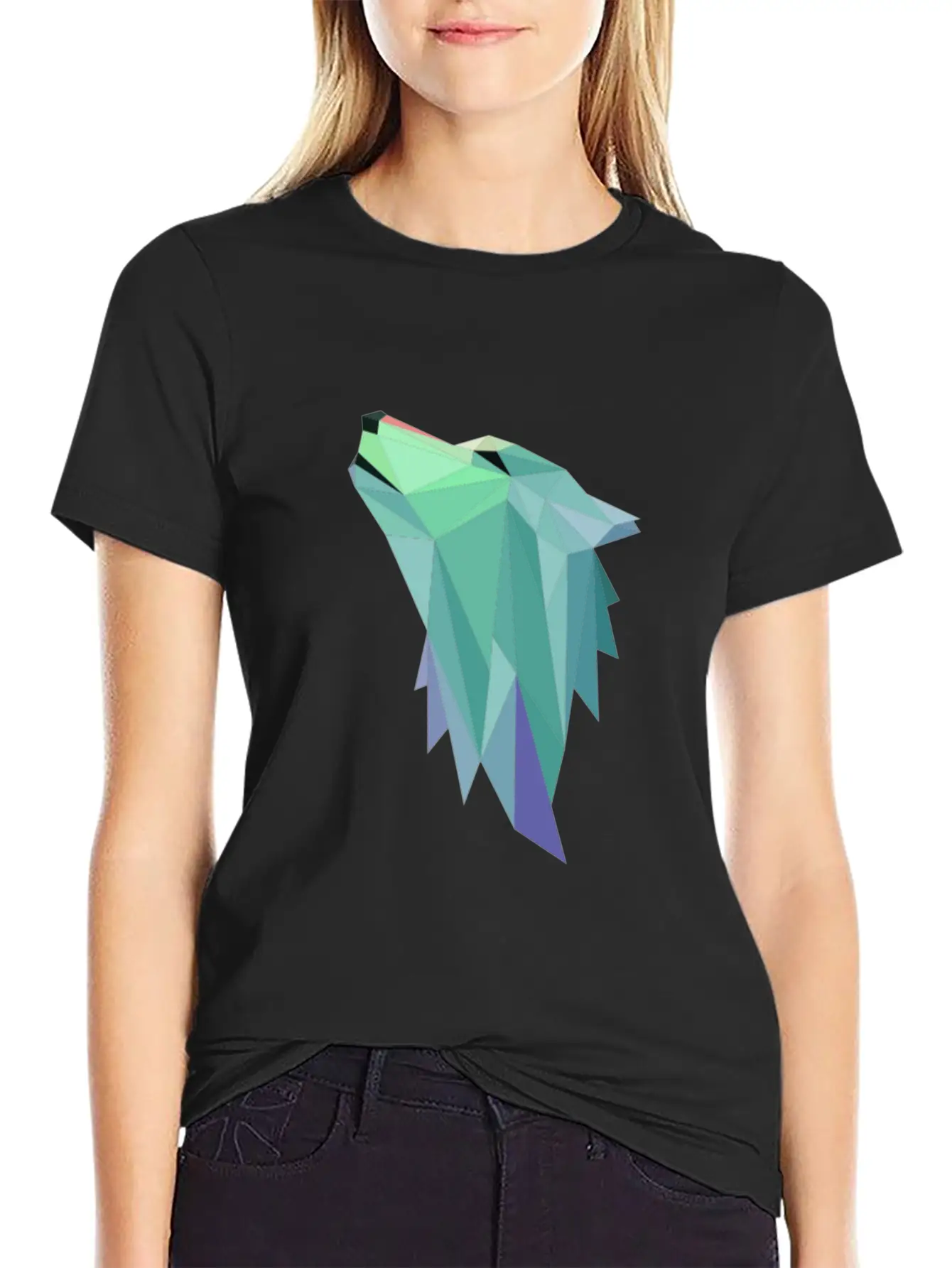 Wolf Geometric Blue Stylish Everyday T-Shirt – Unisex Basic Cotton Tee