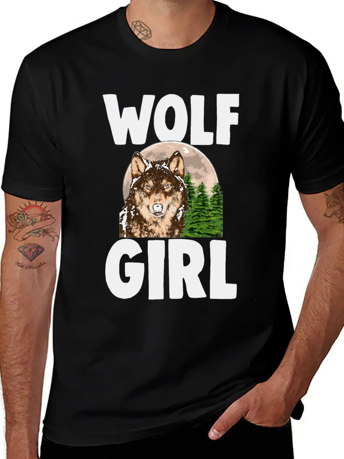 Wolf Girl Comfortable Minimalist Graphic Tee – Summer Style Essential