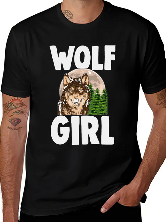 Wolf Girl Comfortable Minimalist Graphic Tee – Summer Style Essential