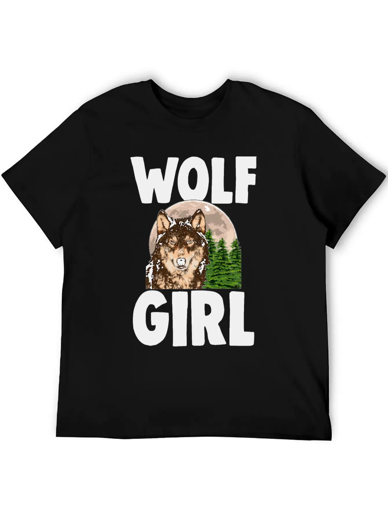 Wolf Girl Comfortable Minimalist Graphic Tee – Summer Style Essential