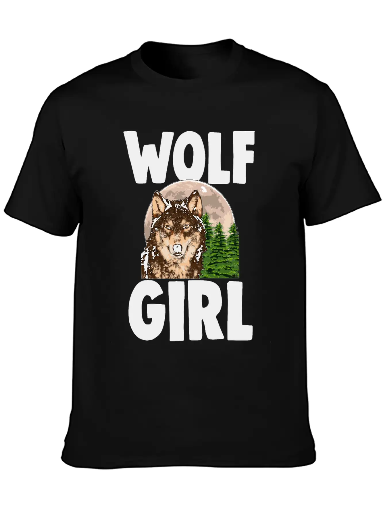 Wolf Girl Comfortable Minimalist Graphic Tee – Summer Style Essential