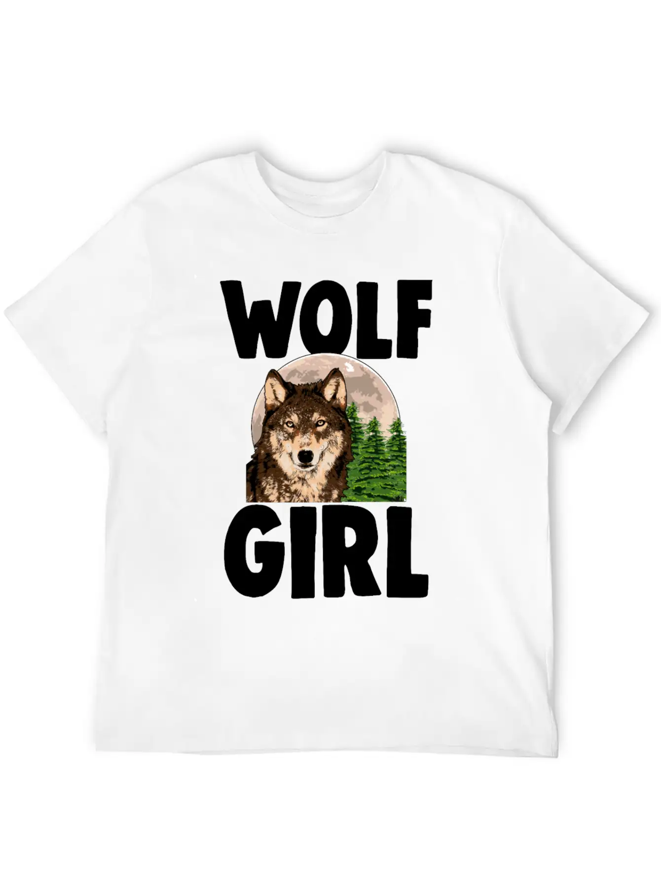 Wolf Girl Comfortable Minimalist Graphic Tee – Summer Style Essential
