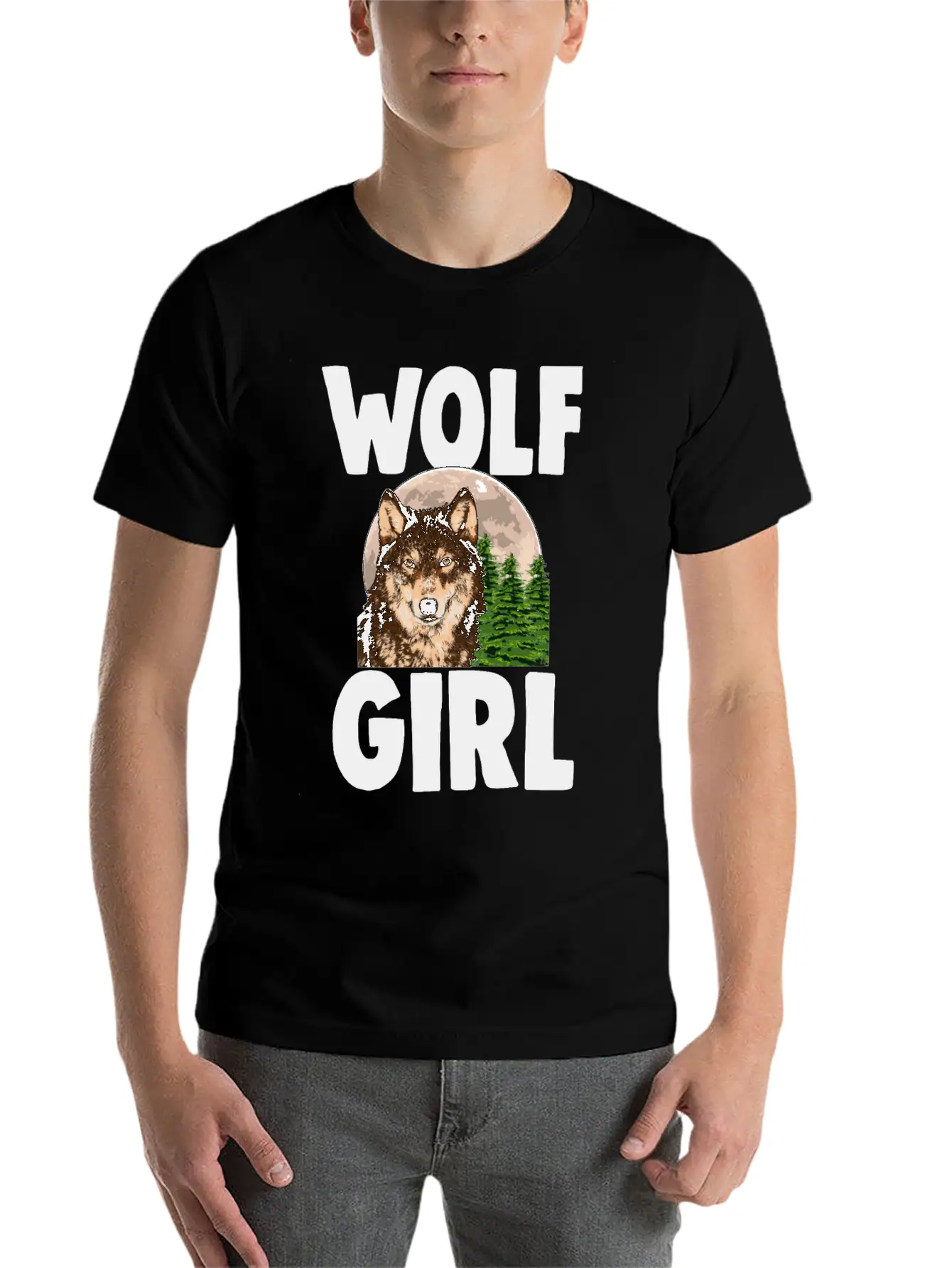 Wolf Girl Comfortable Minimalist Graphic Tee – Summer Style Essential
