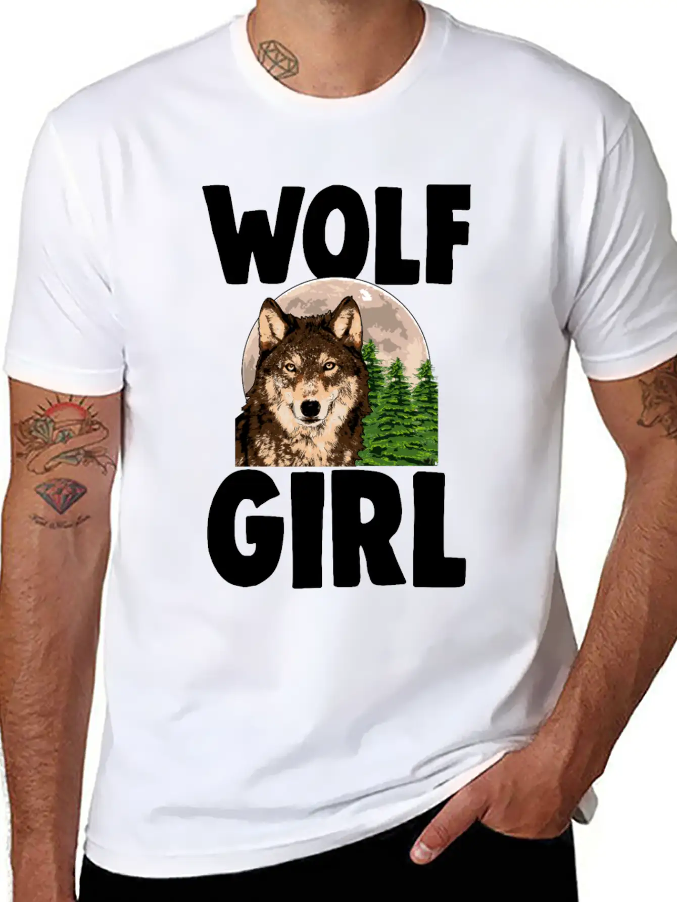 Wolf Girl Comfortable Minimalist Graphic Tee – Summer Style Essential