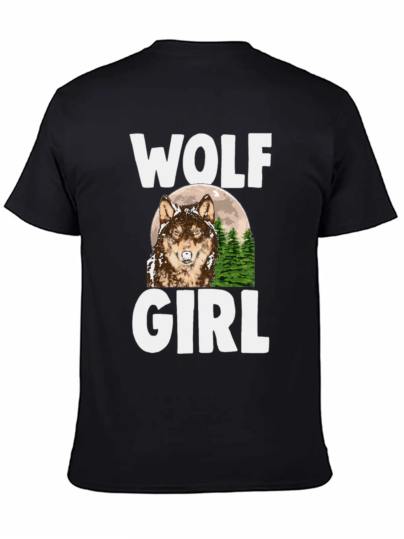 Wolf Girl Comfortable Minimalist Graphic Tee – Summer Style Essential