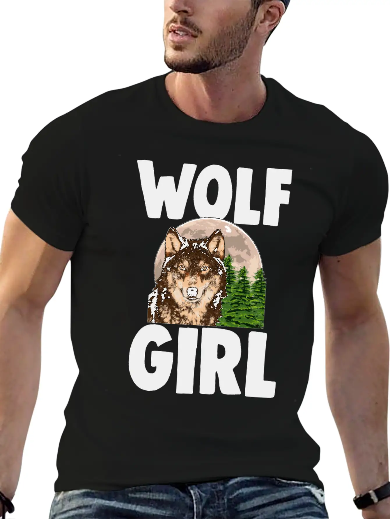 Wolf Girl Comfortable Minimalist Graphic Tee – Summer Style Essential